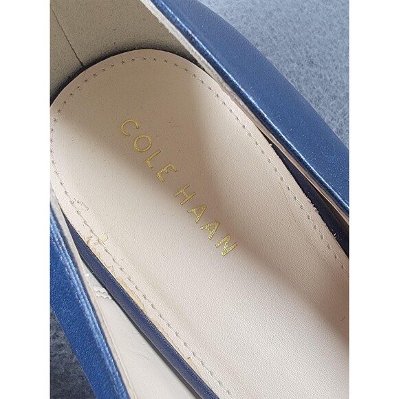 Cole Haan Shoes Womens Size 10 Blue Pointed Toe Block Heel Loafer Pump W15158 - Picture 2 of 13